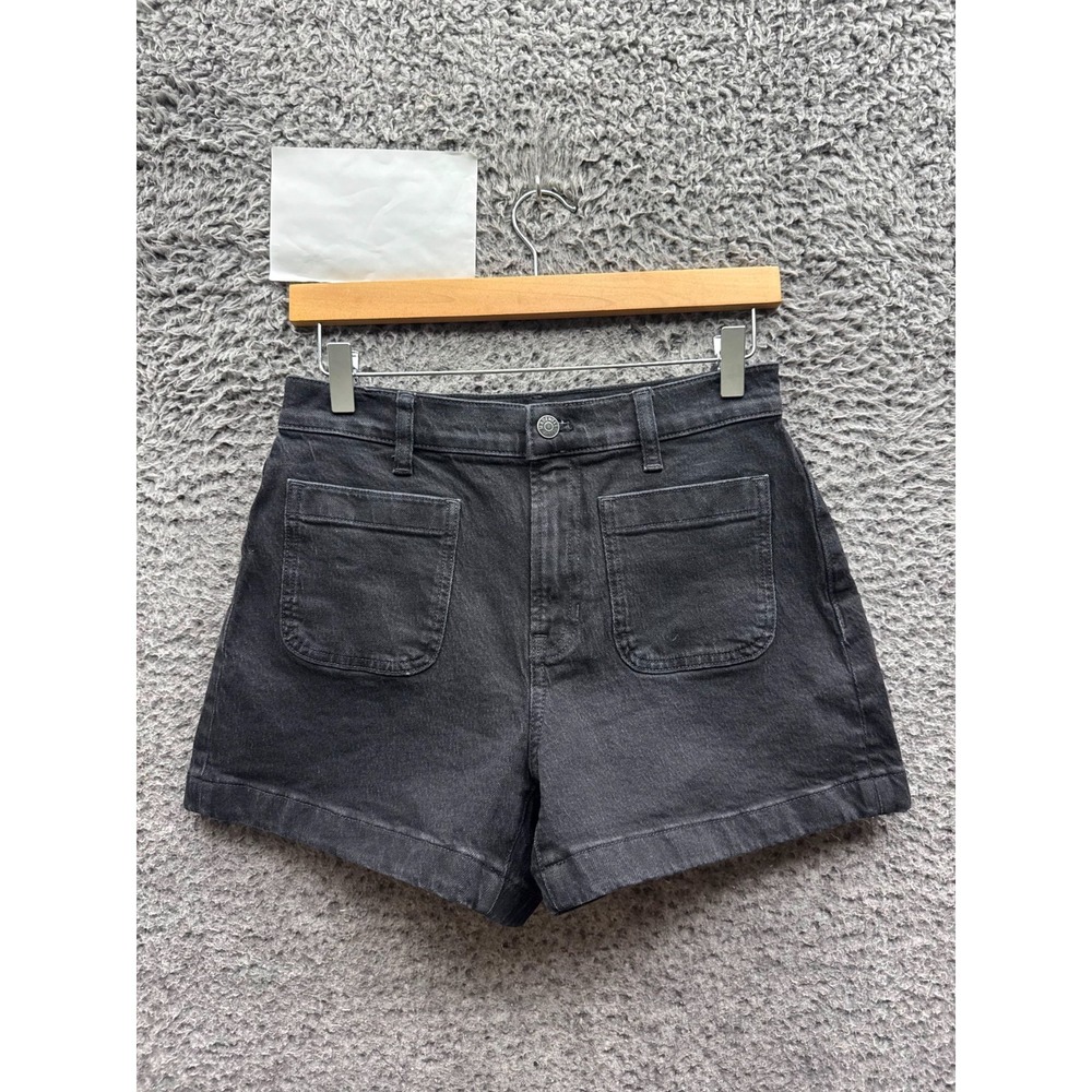 Madewell The Denim Emmett Short Patch Pocket Edition Black Womens Size 26